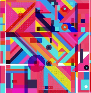 Yeni Yıl 2021 renkli geometrik poster tasarımı şablonu