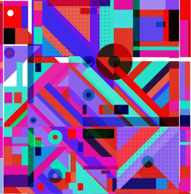 Yeni Yıl 2021 renkli geometrik poster tasarımı şablonu