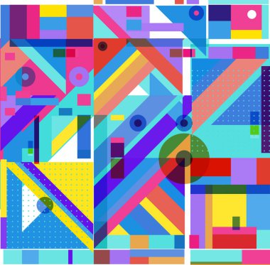 Yeni Yıl 2021 renkli geometrik poster tasarımı şablonu