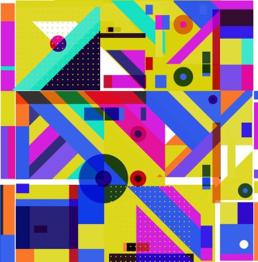 Yeni Yıl 2021 renkli geometrik poster tasarımı şablonu