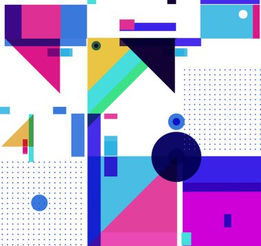 Yeni Yıl 2021 renkli geometrik poster tasarımı şablonu