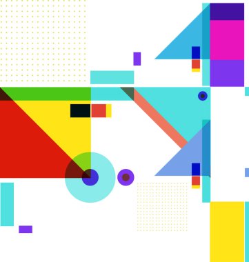 Yeni Yıl 2021 renkli geometrik poster tasarımı şablonu