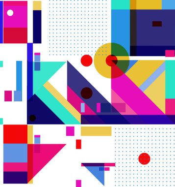 Yeni Yıl 2021 renkli geometrik poster tasarımı şablonu