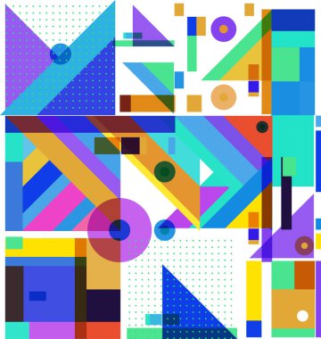 Yeni Yıl 2021 renkli geometrik poster tasarımı şablonu