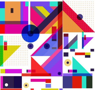 Yeni Yıl 2021 renkli geometrik poster tasarımı şablonu