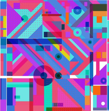 Yeni Yıl 2021 renkli geometrik poster tasarımı şablonu