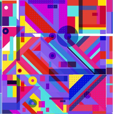 Yeni Yıl 2021 renkli geometrik poster tasarımı şablonu