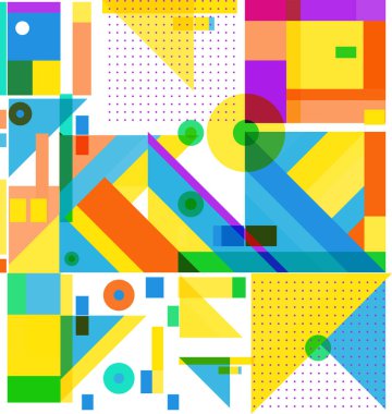 Yeni Yıl 2021 renkli geometrik poster tasarımı şablonu