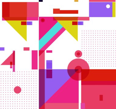 Yeni Yıl 2021 renkli geometrik poster tasarımı şablonu