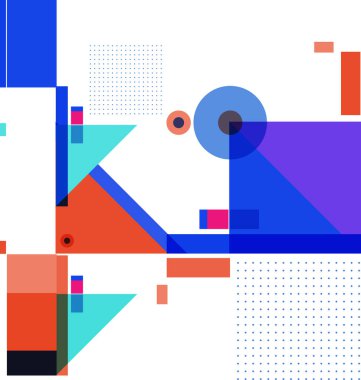 Yeni Yıl 2021 renkli geometrik poster tasarımı şablonu