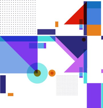 Yeni Yıl 2021 renkli geometrik poster tasarımı şablonu