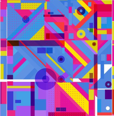 Yeni Yıl 2021 renkli geometrik poster tasarımı şablonu