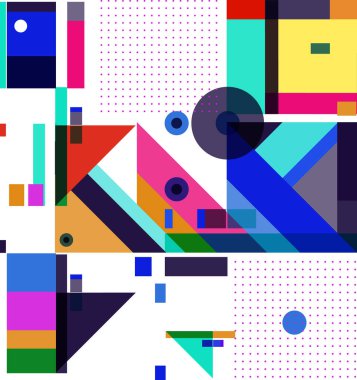 Yeni Yıl 2021 renkli geometrik poster tasarımı şablonu