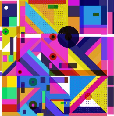 Yeni Yıl 2021 renkli geometrik poster tasarımı şablonu