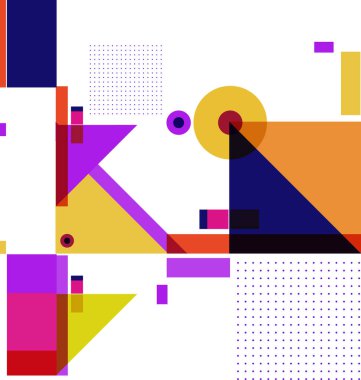 Yeni Yıl 2021 renkli geometrik poster tasarımı şablonu