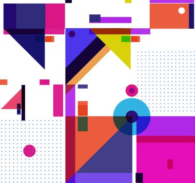 Yeni Yıl 2021 renkli geometrik poster tasarımı şablonu