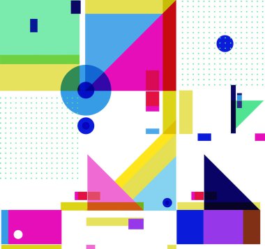 Yeni Yıl 2021 renkli geometrik poster tasarımı şablonu