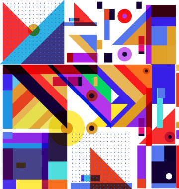 Yeni Yıl 2021 renkli geometrik poster tasarımı şablonu