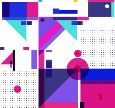 Yeni Yıl 2021 renkli geometrik poster tasarımı şablonu