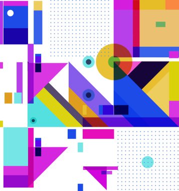 Yeni Yıl 2021 renkli geometrik poster tasarımı şablonu