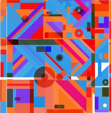 Yeni Yıl 2021 renkli geometrik poster tasarımı şablonu