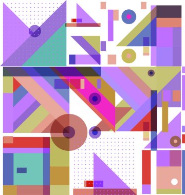 Yeni Yıl 2021 renkli geometrik poster tasarımı şablonu