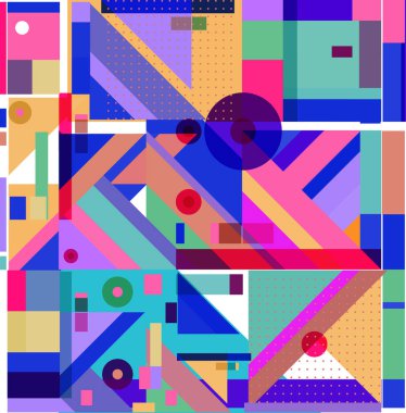 Yeni Yıl 2021 renkli geometrik poster tasarımı şablonu