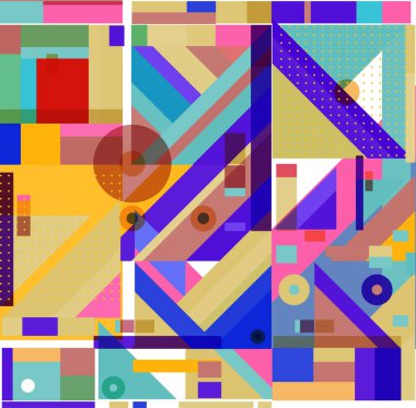 Yeni Yıl 2021 renkli geometrik poster tasarımı şablonu