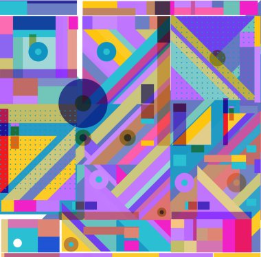 Yeni Yıl 2021 renkli geometrik poster tasarımı şablonu