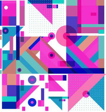 Yeni Yıl 2021 renkli geometrik poster tasarımı şablonu