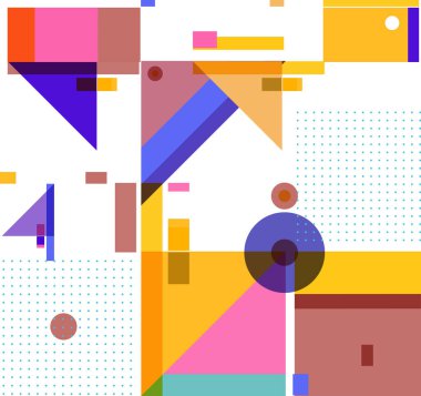 Yeni Yıl 2021 renkli geometrik poster tasarımı şablonu