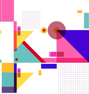 Yeni Yıl 2021 renkli geometrik poster tasarımı şablonu