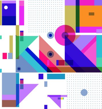 Yeni Yıl 2021 renkli geometrik poster tasarımı şablonu