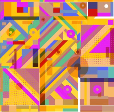 Yeni Yıl 2021 renkli geometrik poster tasarımı şablonu