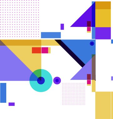 Yeni Yıl 2021 renkli geometrik poster tasarım şablonları