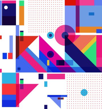 Yeni Yıl 2021 renkli geometrik poster tasarım şablonları