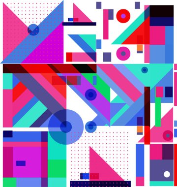 Yeni Yıl 2021 renkli geometrik poster tasarımı şablonu