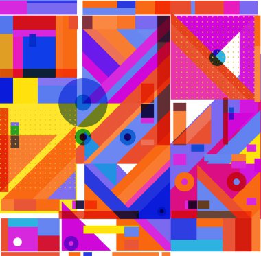 Yeni Yıl 2021 renkli geometrik poster tasarım şablonları