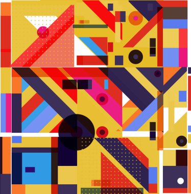 Yeni Yıl 2021 renkli geometrik poster tasarım şablonları