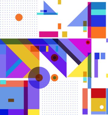 Yeni Yıl 2021 renkli geometrik poster tasarım şablonları