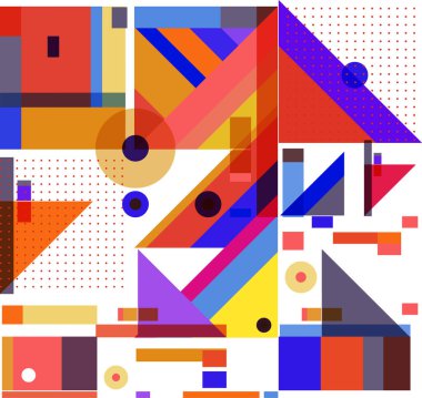 Yeni Yıl 2021 renkli geometrik poster tasarım şablonları