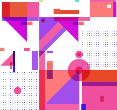 Yeni Yıl 2021 renkli geometrik poster tasarımı şablonu