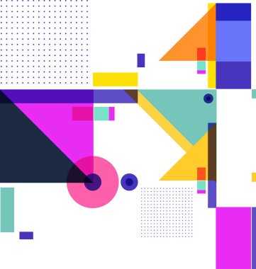 Yeni Yıl 2021 renkli geometrik poster tasarımı şablonu