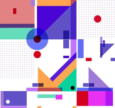 Yeni Yıl 2021 renkli geometrik poster tasarımı şablonu