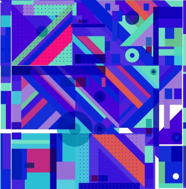 Yeni Yıl 2021 renkli geometrik poster tasarımı şablonu