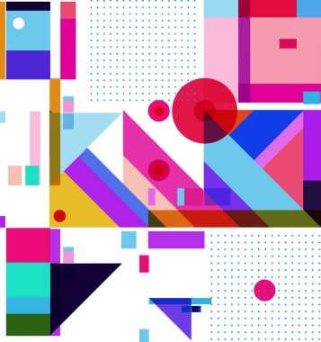 Yeni Yıl 2021 renkli geometrik poster tasarımı şablonu