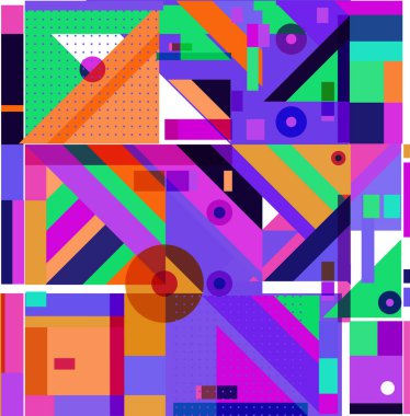 Yeni Yıl 2021 renkli geometrik poster tasarımı şablonu