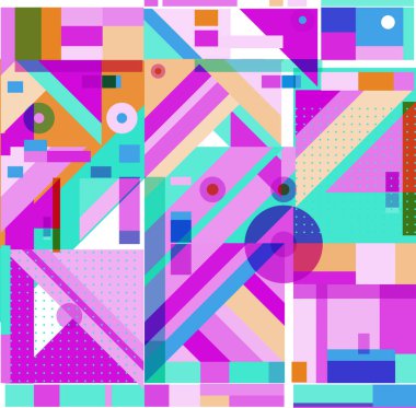 Yeni Yıl 2021 renkli geometrik poster tasarımı şablonu