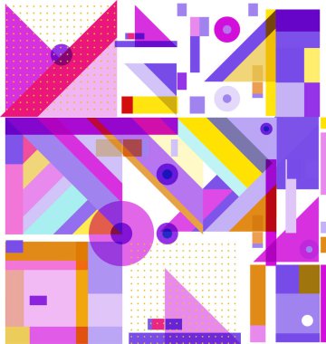 Yeni Yıl 2021 renkli geometrik poster tasarımı şablonu