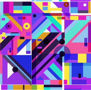 Yeni Yıl 2021 renkli geometrik poster tasarımı şablonu